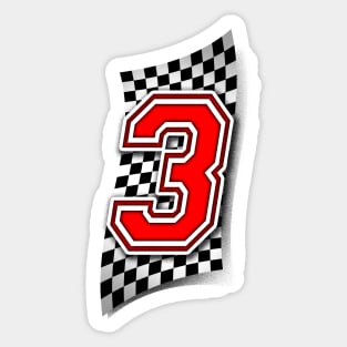 Racer Number 3 Sticker